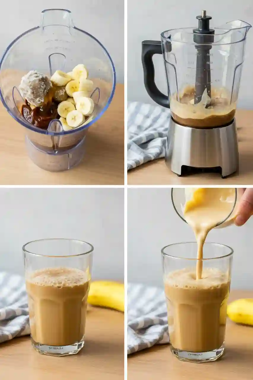banana-coffee-drinks-steps.webP Steps to make banana coffee drinks in a blender