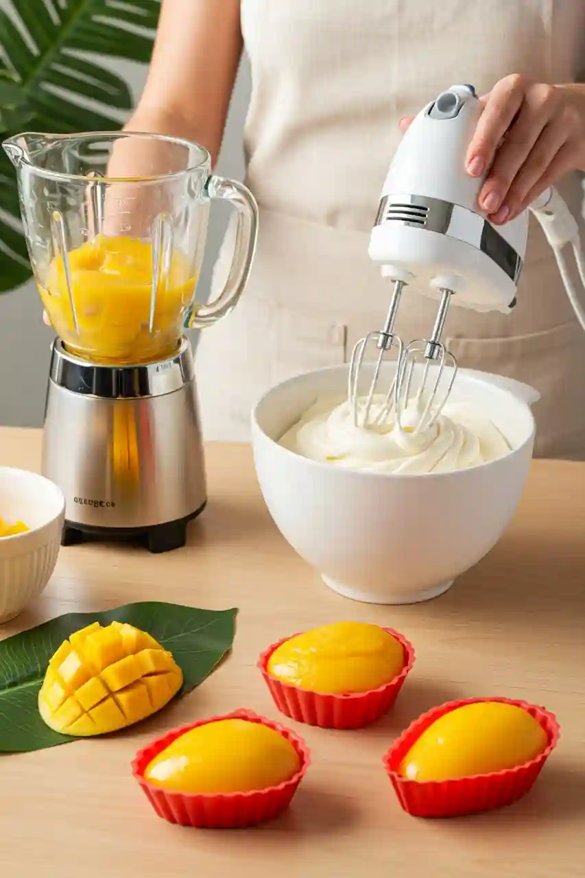 propitious-mango-ice-cream-making-steps Step-by-step process of making propitious mango ice cream at home