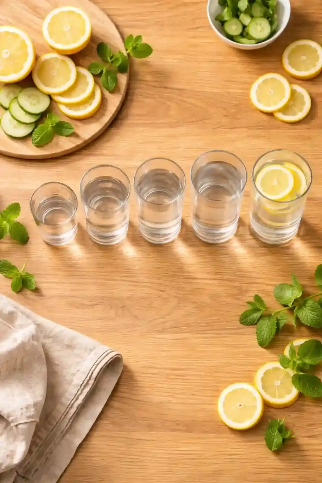 Visual representation of daily water needs related to hydration and weight loss.